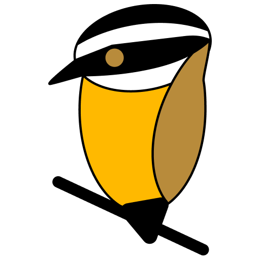 logo simples de um bem-te-vi em um galho.